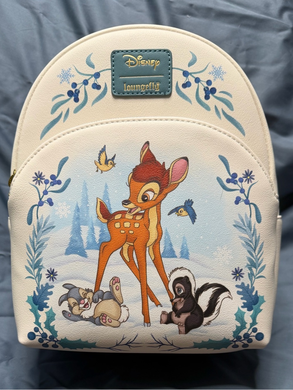Loungefly Disney Bambi Kids Backpack in Cream and Blue